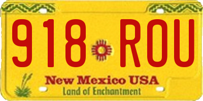 NM license plate 918ROU