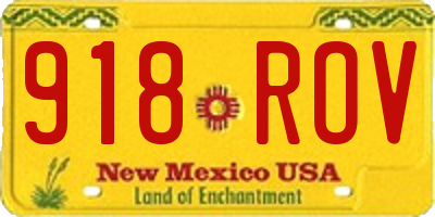NM license plate 918ROV