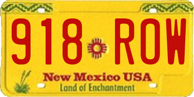 NM license plate 918ROW