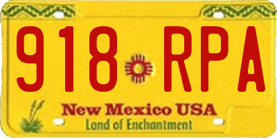 NM license plate 918RPA