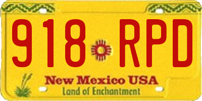 NM license plate 918RPD