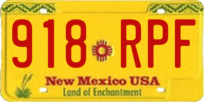 NM license plate 918RPF