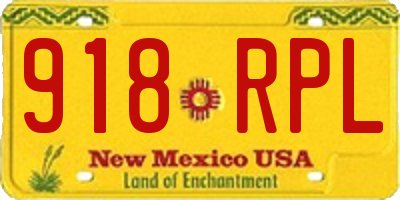 NM license plate 918RPL