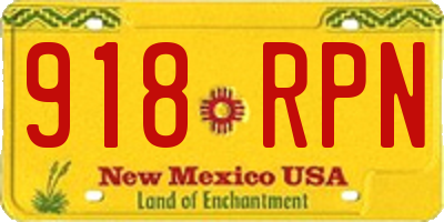 NM license plate 918RPN
