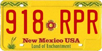 NM license plate 918RPR