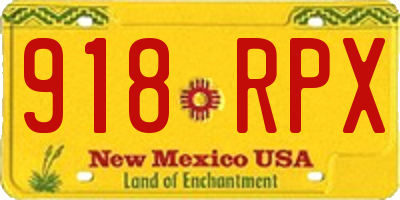 NM license plate 918RPX