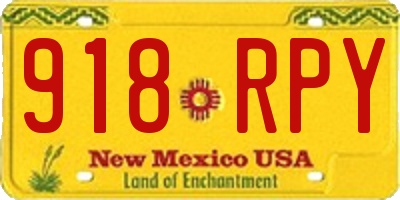 NM license plate 918RPY