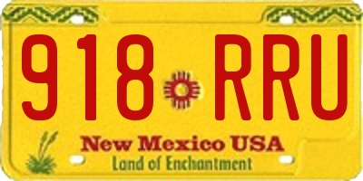 NM license plate 918RRU