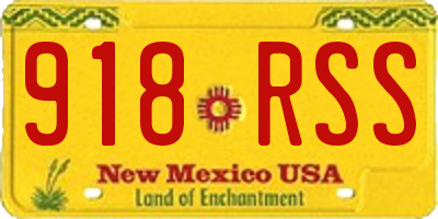 NM license plate 918RSS