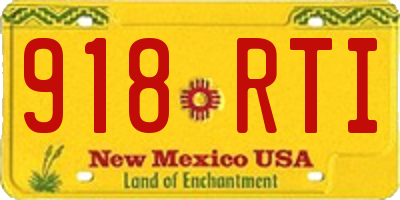 NM license plate 918RTI