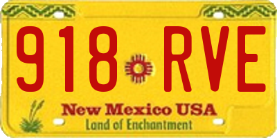 NM license plate 918RVE