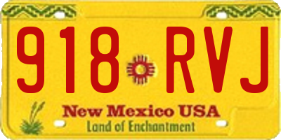NM license plate 918RVJ