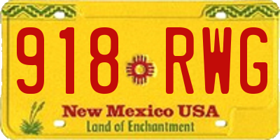 NM license plate 918RWG