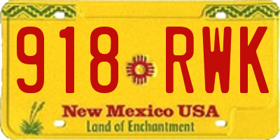 NM license plate 918RWK