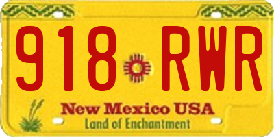 NM license plate 918RWR