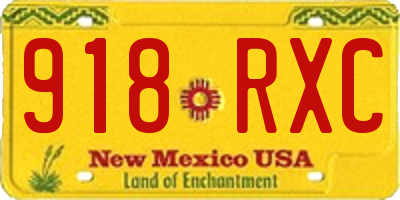NM license plate 918RXC