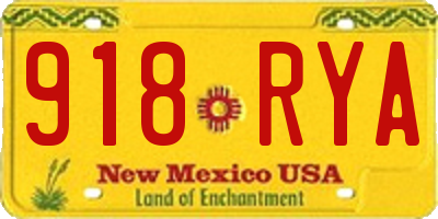 NM license plate 918RYA
