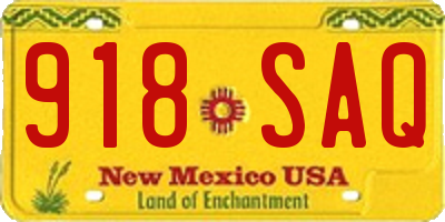 NM license plate 918SAQ