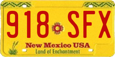 NM license plate 918SFX
