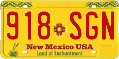 NM license plate 918SGN
