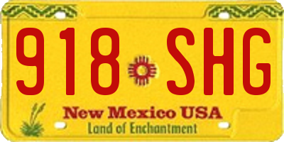 NM license plate 918SHG