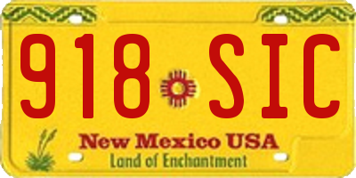 NM license plate 918SIC