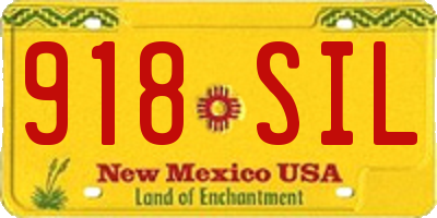 NM license plate 918SIL