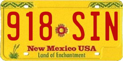 NM license plate 918SIN