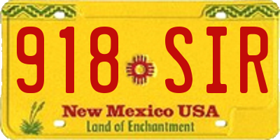 NM license plate 918SIR