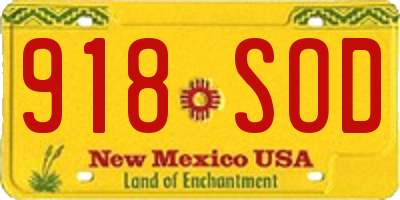 NM license plate 918SOD