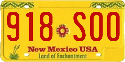 NM license plate 918SOO