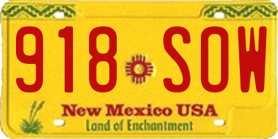 NM license plate 918SOW