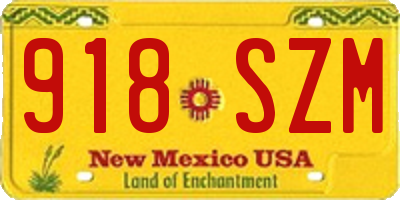 NM license plate 918SZM