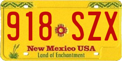 NM license plate 918SZX