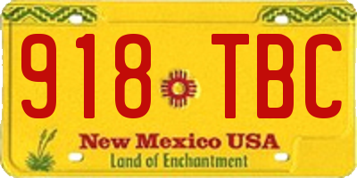 NM license plate 918TBC