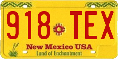 NM license plate 918TEX