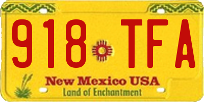 NM license plate 918TFA