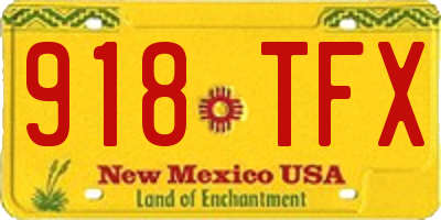 NM license plate 918TFX