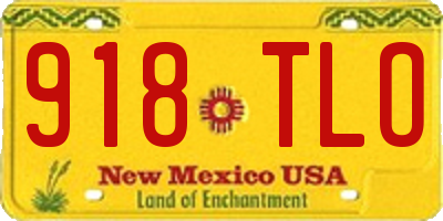 NM license plate 918TLO