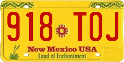 NM license plate 918TOJ