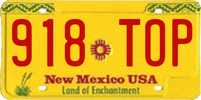 NM license plate 918TOP