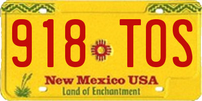NM license plate 918TOS