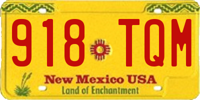 NM license plate 918TQM
