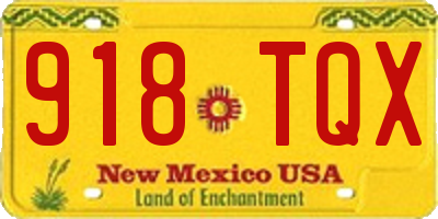 NM license plate 918TQX