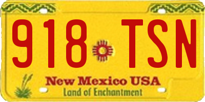 NM license plate 918TSN