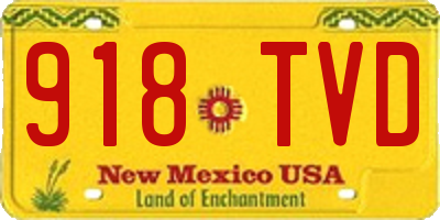 NM license plate 918TVD