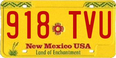 NM license plate 918TVU