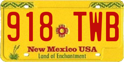 NM license plate 918TWB