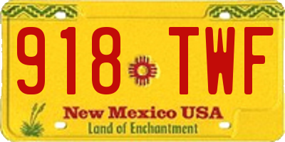 NM license plate 918TWF