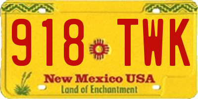 NM license plate 918TWK